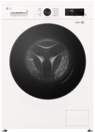 MÁQUINA DE LAVAR ROUPA LG F4X1009NWB - 9KG 1400RPM CLASSE A 