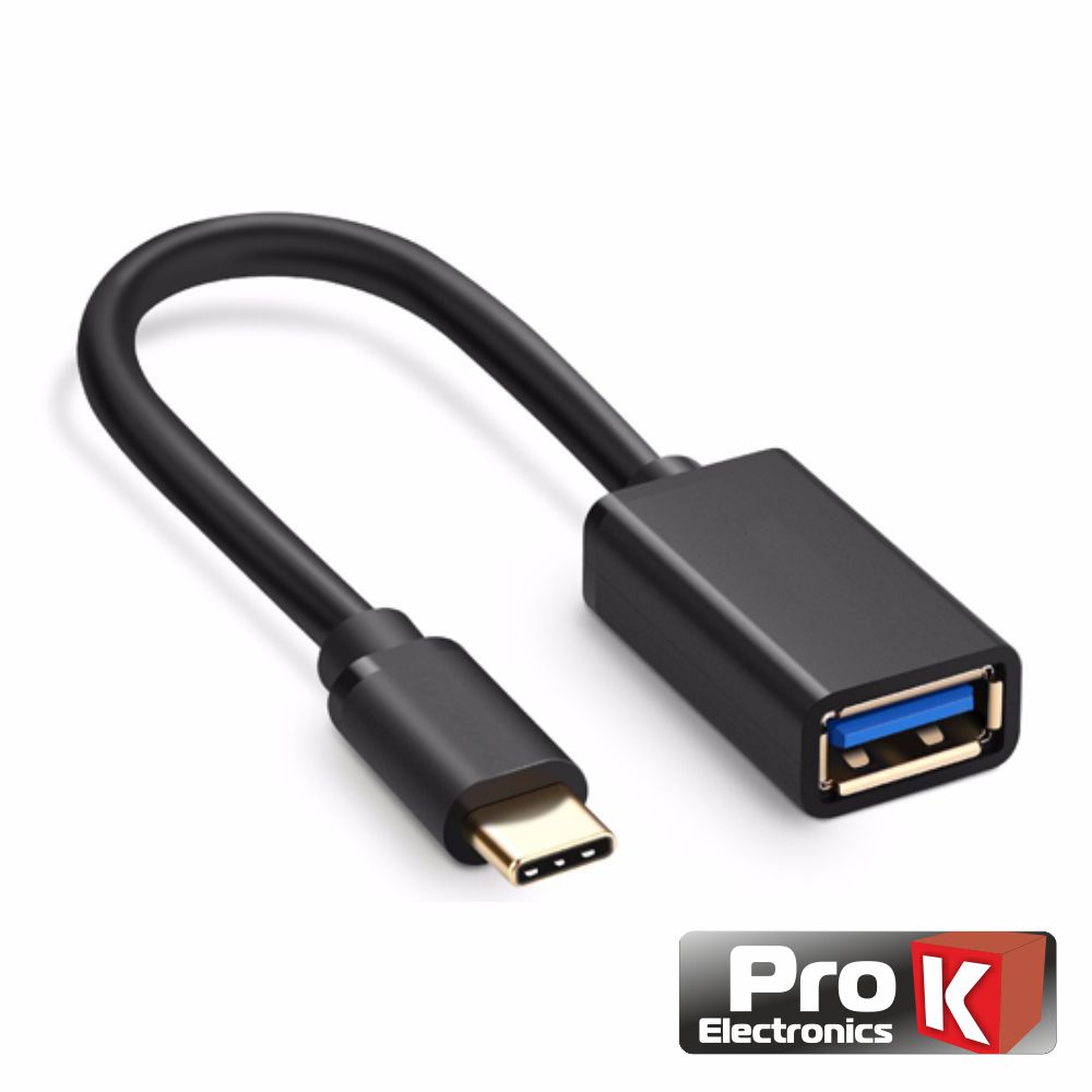 Cabo Adaptador USB-C 3.0 Macho/USB-A Fêmea OTG PROK