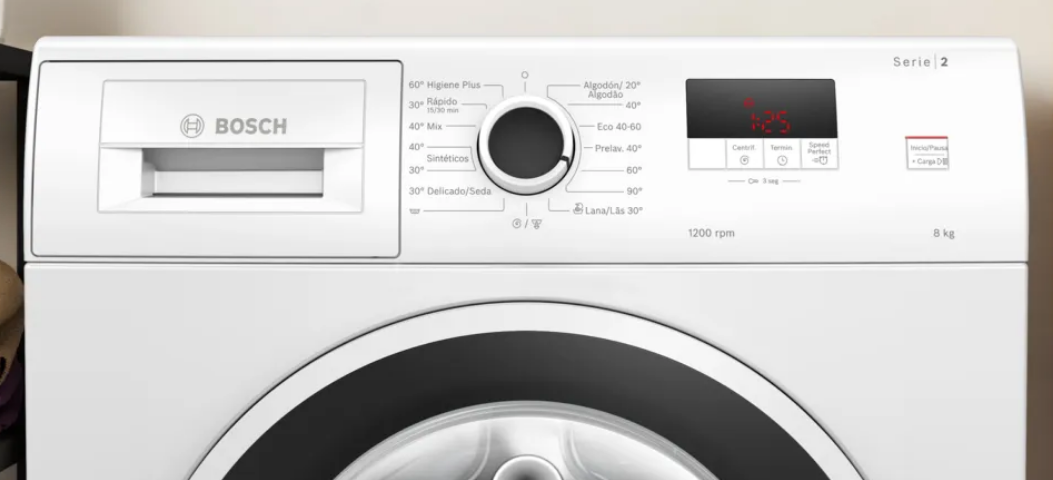 MÁQUINA LAVAR ROUPA BOSCH - WGE03200ES - 8 KG - 1200 RPM - A