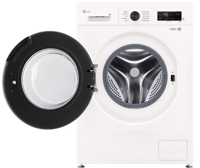MÁQUINA DE LAVAR ROUPA LG F4X1009NWB - 9KG 1400RPM CLASSE A 